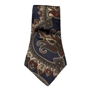 Vintage Hardy Amies London 100% Silk Paisley‎ Print Tie